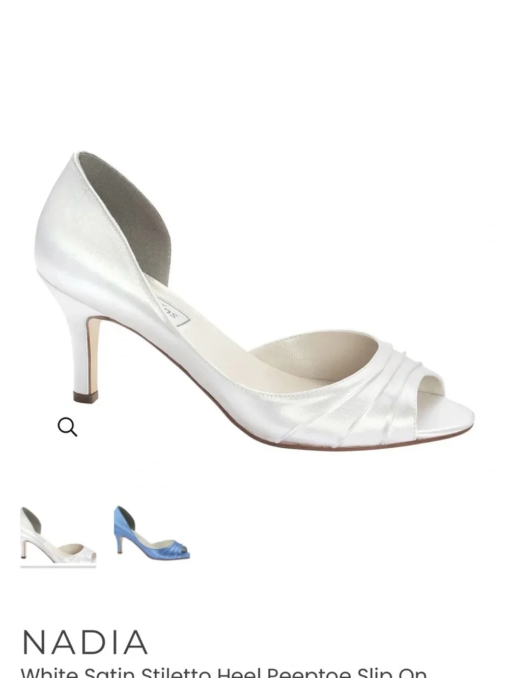 Satin white wedding heels